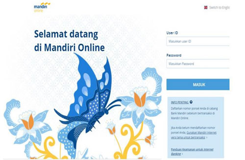 1. Masukkan User ID dan PIN Internet Banking Mandiri