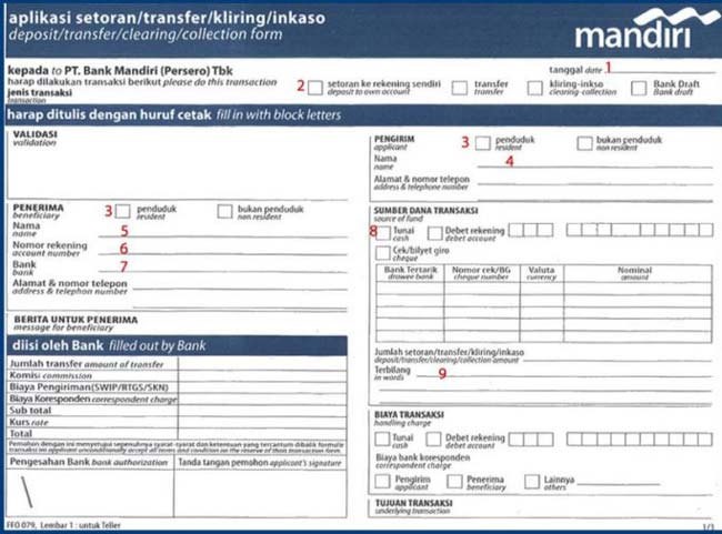 2. Lalu ambil formulir aplikasi setoran bank Mandiri untuk bayar UKT UB