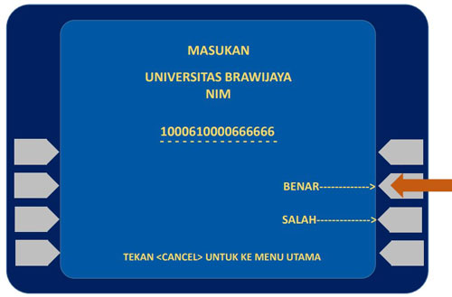 4. Masukkan NIM UB kamu dan klik Benar