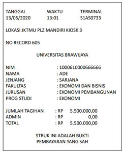 7. Mesin ATM Mandiri akan mengeluarkan struk bukti pembayaran