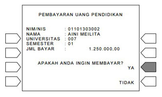 9. Muncul Pembayaran Uang Pendidikan