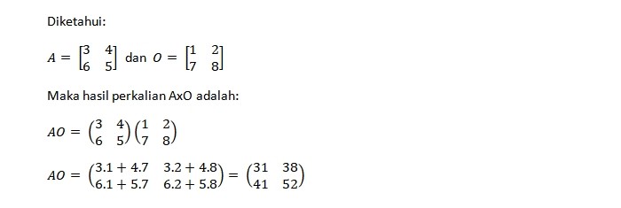 Perkalian Matriks Persegi Ordo Dua