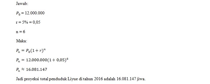 Contoh soal pertumbuhan penduduk total