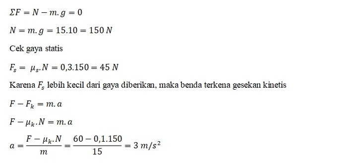 Jawaban Contoh Soal Gaya Gesek 5