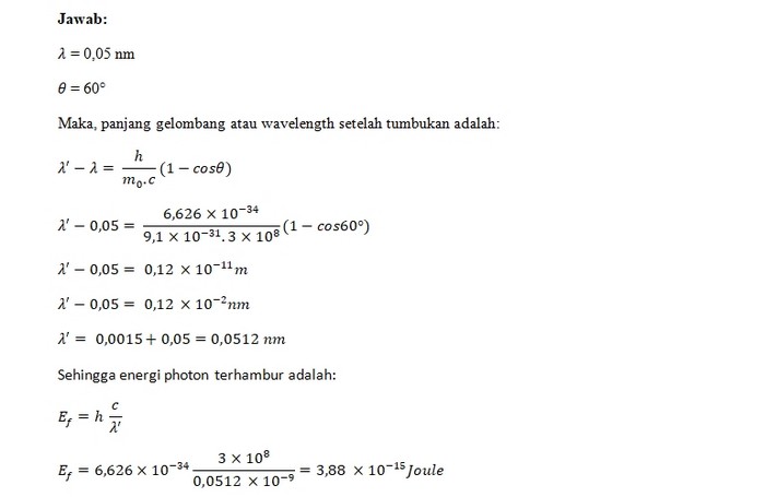 Jawaban Soal Efek Compton 1