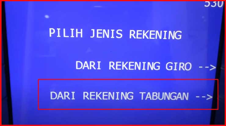 10.Pilih Rekening Tabungan