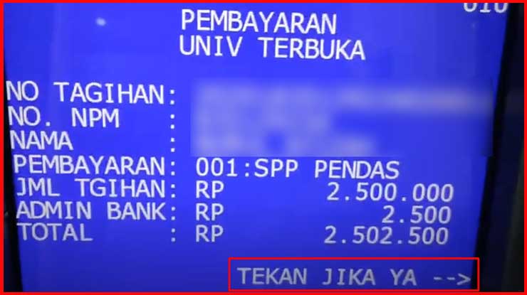 9.Lakukan Pengecekan Tagihan UKT UNSRI BRI