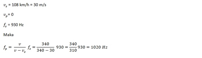 Jawaban Contoh Soal Efek Doppler 1