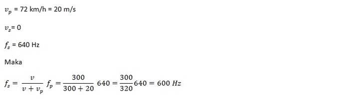 Jawaban Contoh Soal Efek Doppler 2
