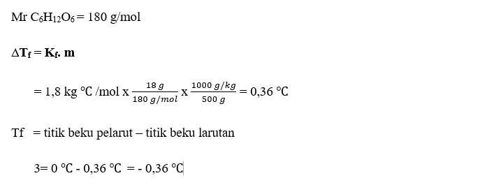 Contoh soal kimia penurunan titik beku