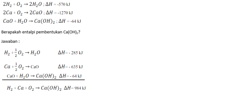 Soal Perubahan Entalpi (2) Pembentukan