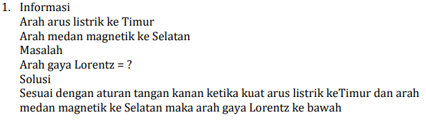 Jawaban Contoh Soal Gaya Lorentz 1