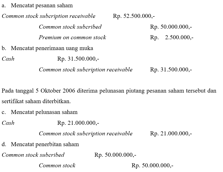 Jawaban Soal Penjualan Saham Berdasarkan Pesanan