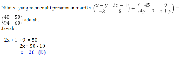 Contoh Soal Matriks 1