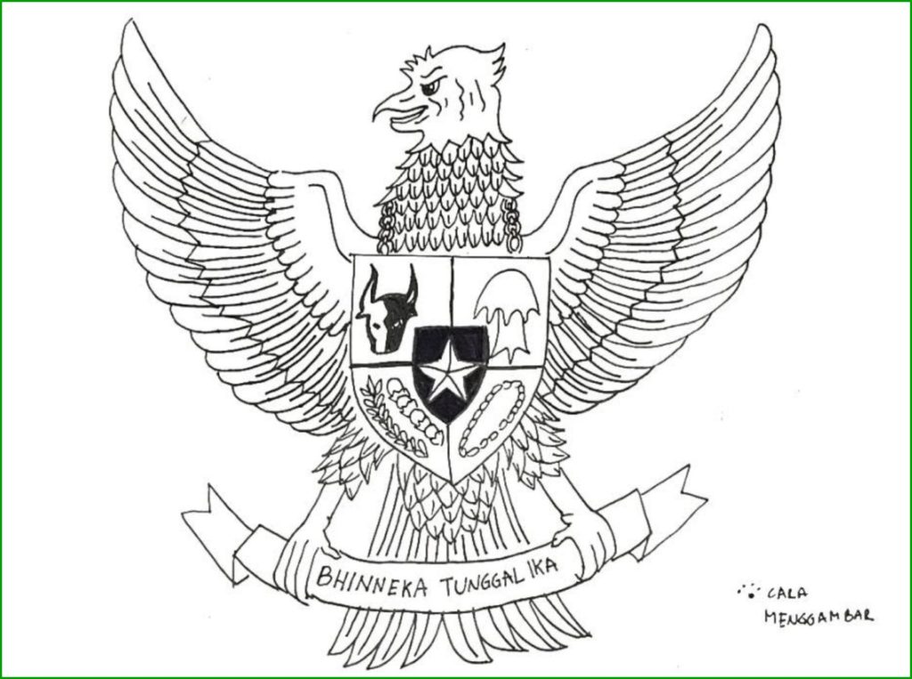 Gambar Mewarnai Garuda Pancasila 02