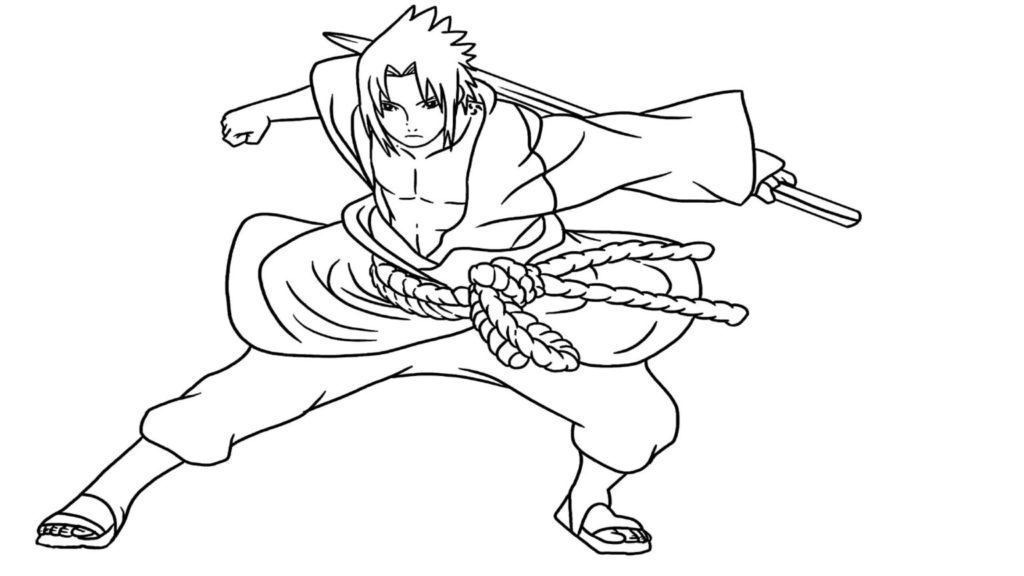 Gambar Mewarnai Kartun Sasuke