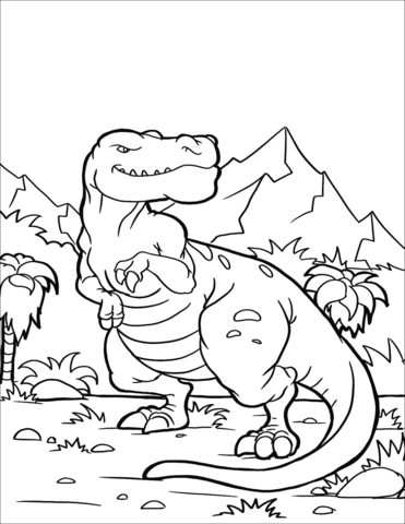 Gambar Mewarnai T rex