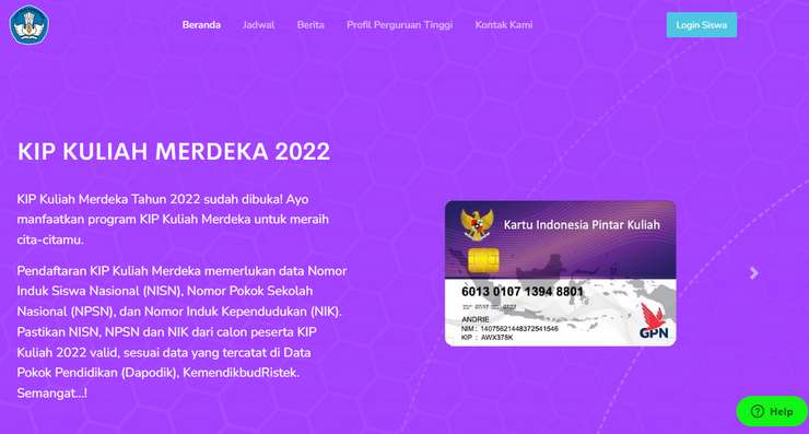 1. Buka Website Resmi KIP Kuliah Merdeka Versi Terbaru
