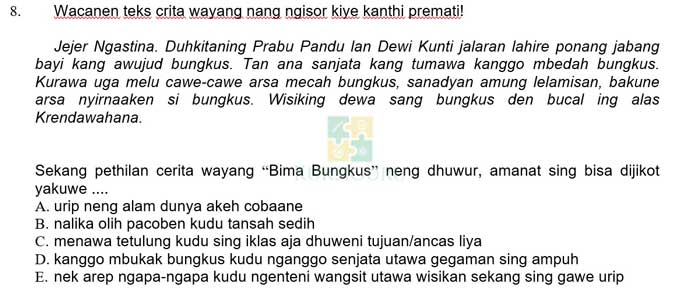 Contoh Soal Ujian Sekolah Bahasa Jawa 8