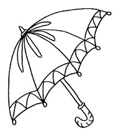 Contoh Gambar Mewarnai Payung Untuk Anak SD