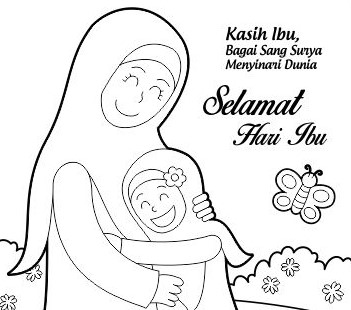 Gambar Mewarnai Tema Hari Ibu Untuk Anak TK