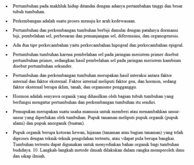 1. Rangkuman Materi Biologi Kelas 12 Pertumbuhan dan Perkembangan