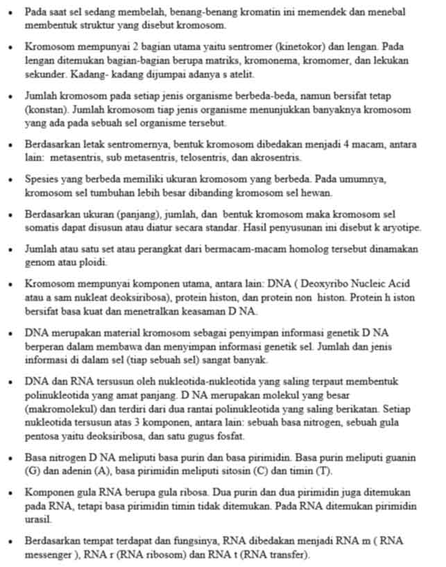 3. Rangkuman Materi Biologi Kelas 12 Substansi Genetik