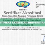 Sertifikat Akreditasi Universitas Jambi