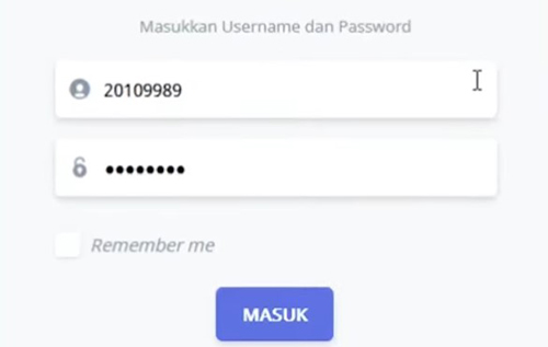 2. Masukkan Username dan Password