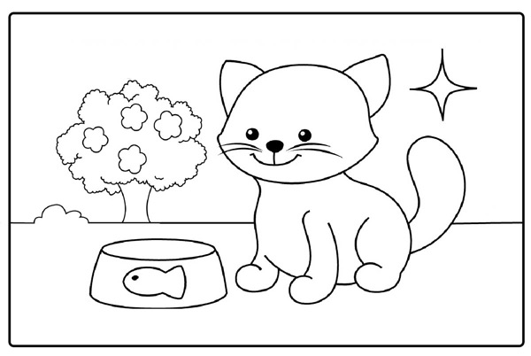 7. Mewarnai Kucing Kartun 2